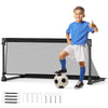Portable toddler soccer net with heavy-duty metal frame, tear-resistant netting, ideal for outdoor training and games.