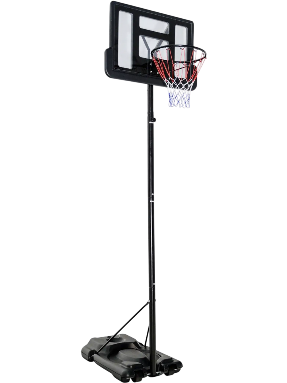 Height Adjustable Portable Shatterproof Backboard Basketball Hoop with 2 Nets