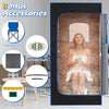 Portable steam sauna box with transparent window, 3L steamer, and bonus accessories for convenient home wellness.