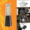 Portable steel tabletop patio heater with glass tube, 10000 BTU, 360° heating, and non-slip foot pads for stability.