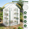 Portable walk-in greenhouse with 3 tiers and 6 shelves, featuring a waterproof PE grid cover for plant protection.