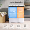 Portable washing machine with 12 lbs wash capacity and 8 lbs spin capacity, ideal for home and RV use.