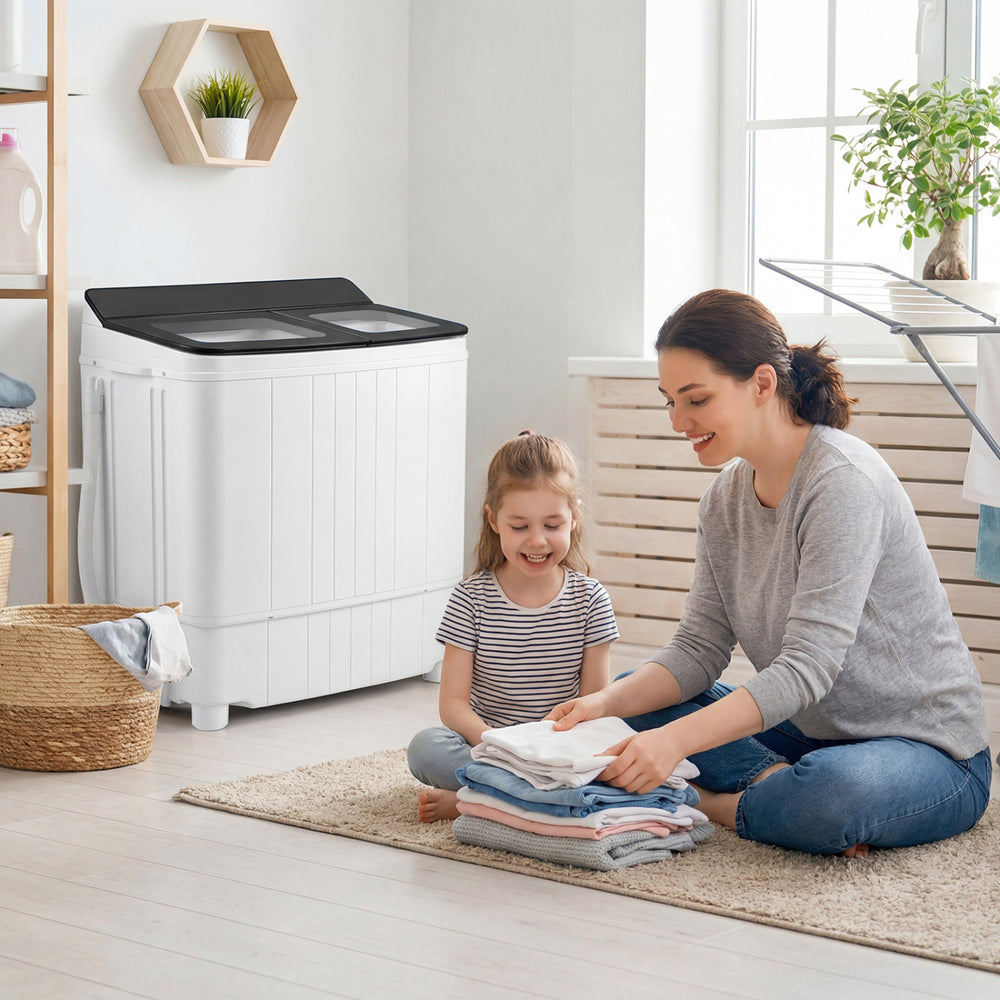 Portable Washing Machine 18 lbs Mini Laundry Machine with 11 LBS Washer-Grey - Gallery View 1 of 11