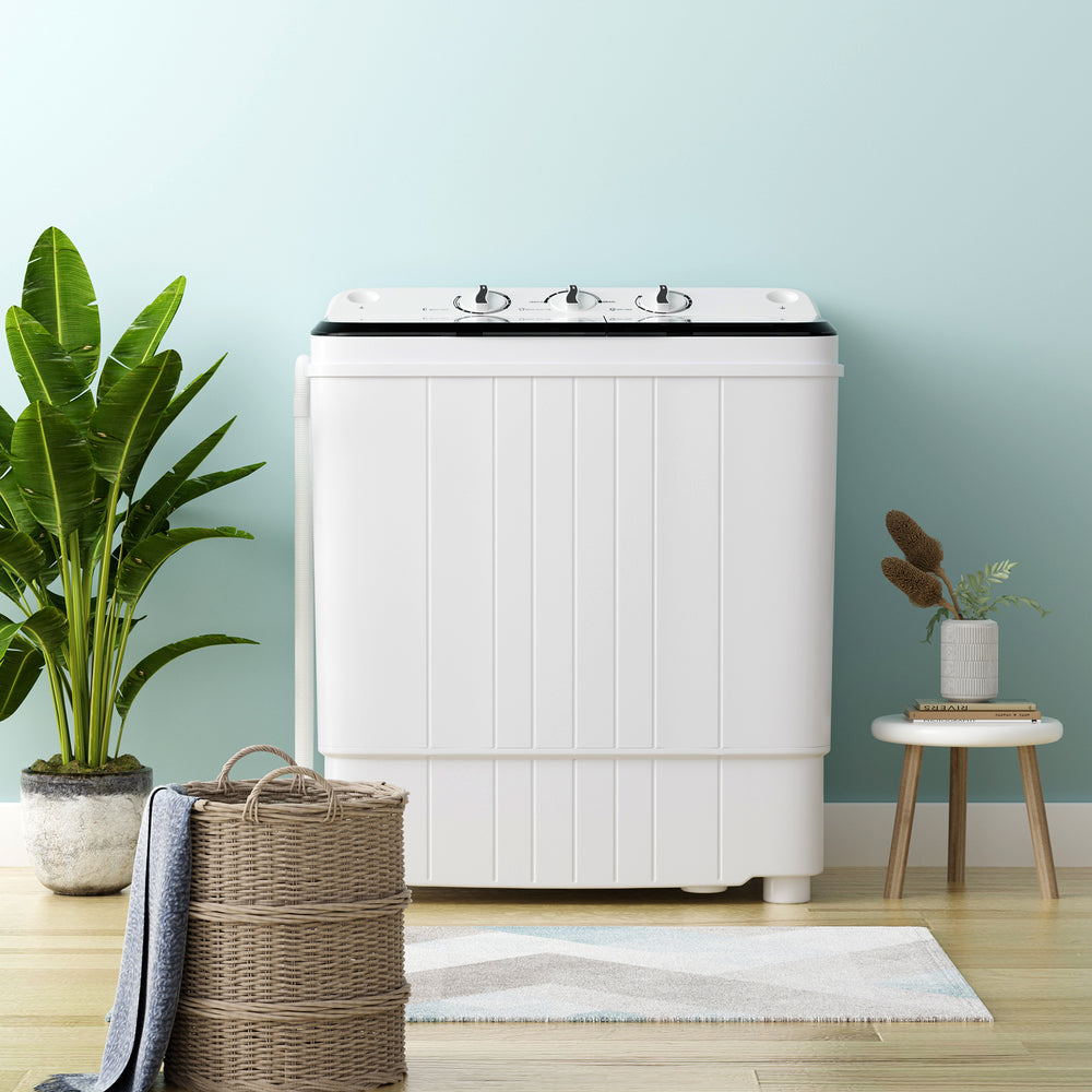 17.6 lbs Portable Washing Machine with Drain Pump-Black - Gallery View 1 of 11