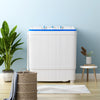 Portable washing machine with drain pump, 17.6 lbs capacity, compact design for laundry rooms, dorms, or apartments.