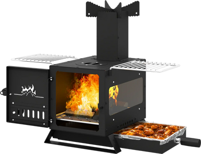 Costway Portable Wood Burning Stove Mini Heater Burner Pot Rack Oven Pan 26253872 New