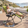 Portable Zero Gravity Chairs with Cup Holder Trays and Backrest-Green - Gallery View 1 of 10