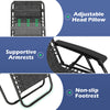 Adjustable head pillow and supportive armrests of the gray portable zero gravity chair for outdoor relaxation.