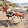 Portable Zero Gravity Chairs with Cup Holder Trays and Backrest-Orange - Gallery View 1 of 10