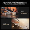 700W fiber laser welding and cutting thin metal with sparks, 0.118 inch precision
