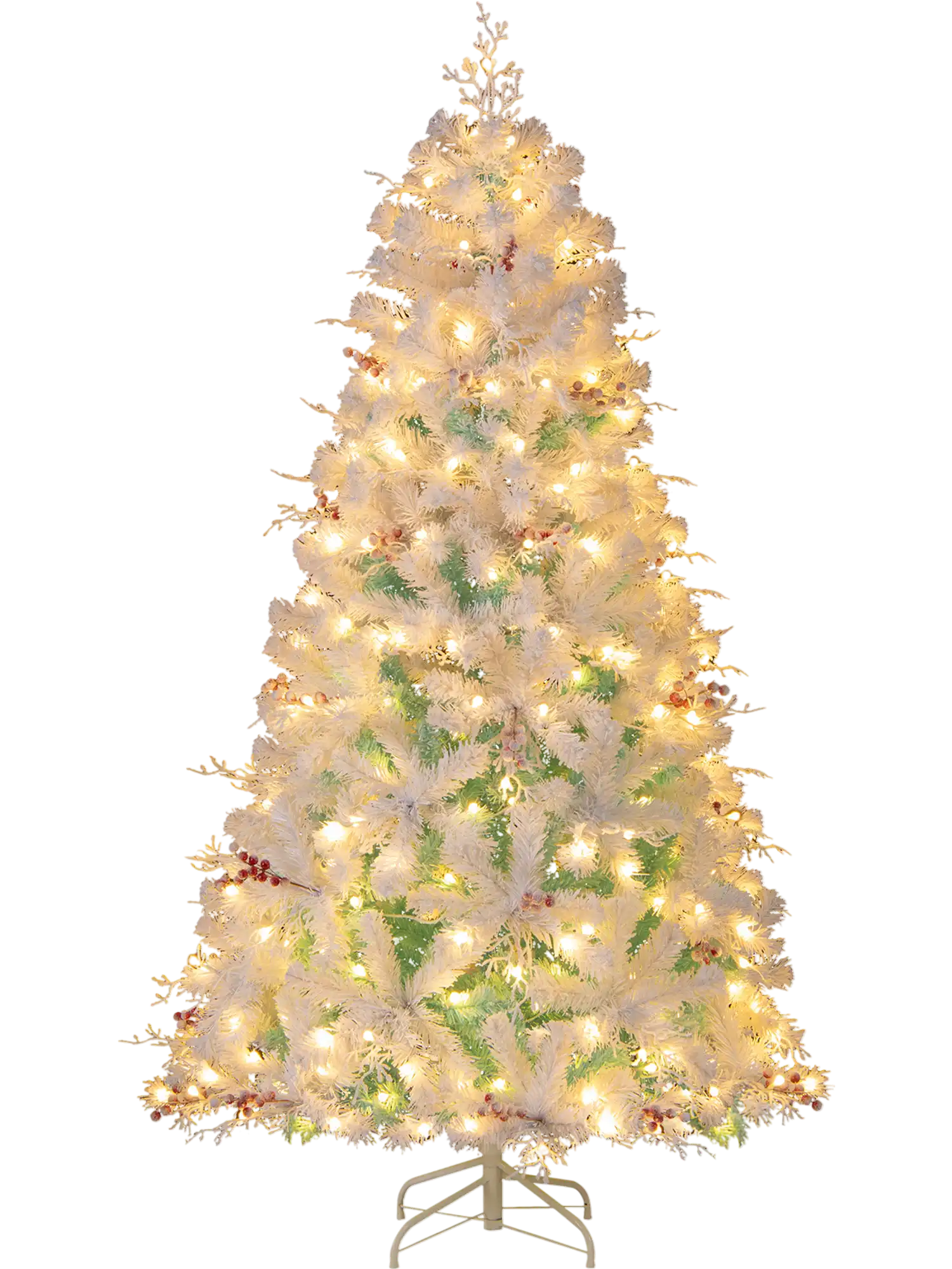 Costway Pre-Lit Snow Flocked Artificial Christmas Tree 68528974 New