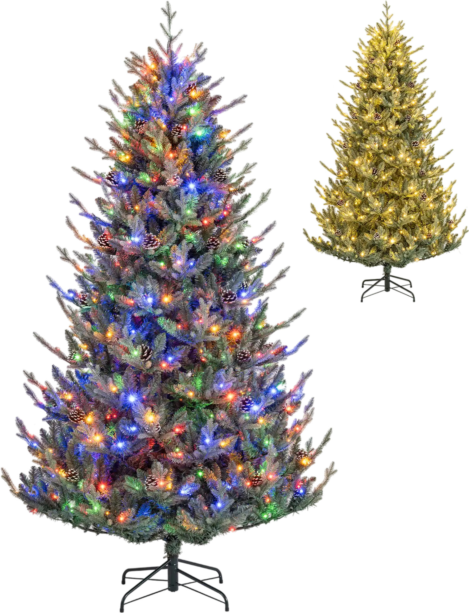 Costway Pre-Lit Artificial Christmas Tree Multicolored LED Lights 20327069 New