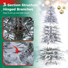 Pre-lit artificial Christmas tree with 280/350/440 warm white LED lights and hinged branches for easy assembly and storage.