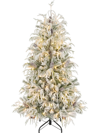 Costway Pre-Lit Artificial Christmas Tree Warm White LED Lights 27341272 New