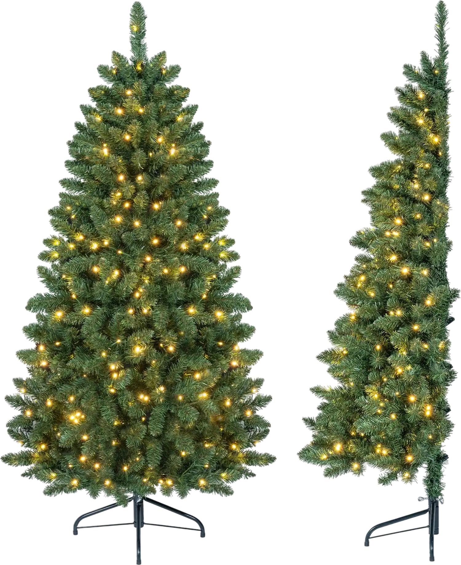 Costway Pre-Lit Artificial Half Christmas Tree 8 Flash Modes 46870913 New