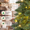 Half-shaped pre-lit Christmas tree with 290 branch tips and 250 warm white LED lights, ideal for wall placement.