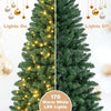 Pre-lit 5 ft half Christmas tree with 250 warm white LED lights, featuring 8 flash modes for festive indoor decoration.