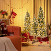 Set of 3 pre-lit snowy Christmas trees with warm white LED lights, perfect for festive home decoration.