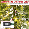 Pre-lit cypress Christmas tree set of 3 with warm white LED lights and realistic branch tips for festive decoration.