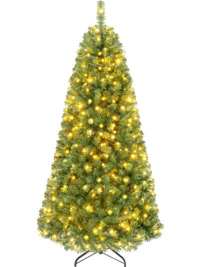 Costway Pre-Lit Green Artificial Christmas Tree Full Branch Tips 43492156 New