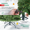 Pre-lit 6-foot artificial Christmas tree with full PVC branch tips, featuring a stable metal base for easy storage.