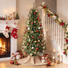 Pre-lit 6 ft Virginia pine Christmas tree with 225 warm white LED lights, perfect for festive holiday home decoration.