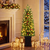 Pre-Lit Potted Artificial Christmas Tree with 100/150/200 Warm White LED Lights-4FT - Gallery View 1 of 10