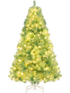 Pre-lit tinsel Christmas tree with 688 branch tips and 250 warm white LED lights, perfect for festive home decoration.