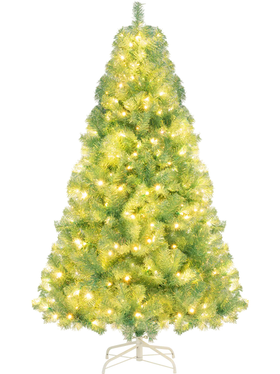 Costway Pre-Lit Tinsel Artificial Christmas Tree Xmas Holiday Decoration 29387739 New
