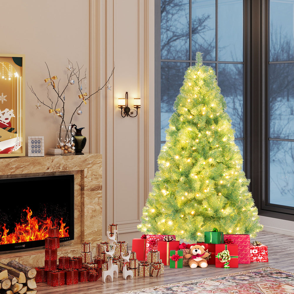 Pre-Lit Tinsel Christmas Tree Artificial Xmas Tree Home Office Party Seasonal Holiday Decoration-S - Gallery View 1 of 10