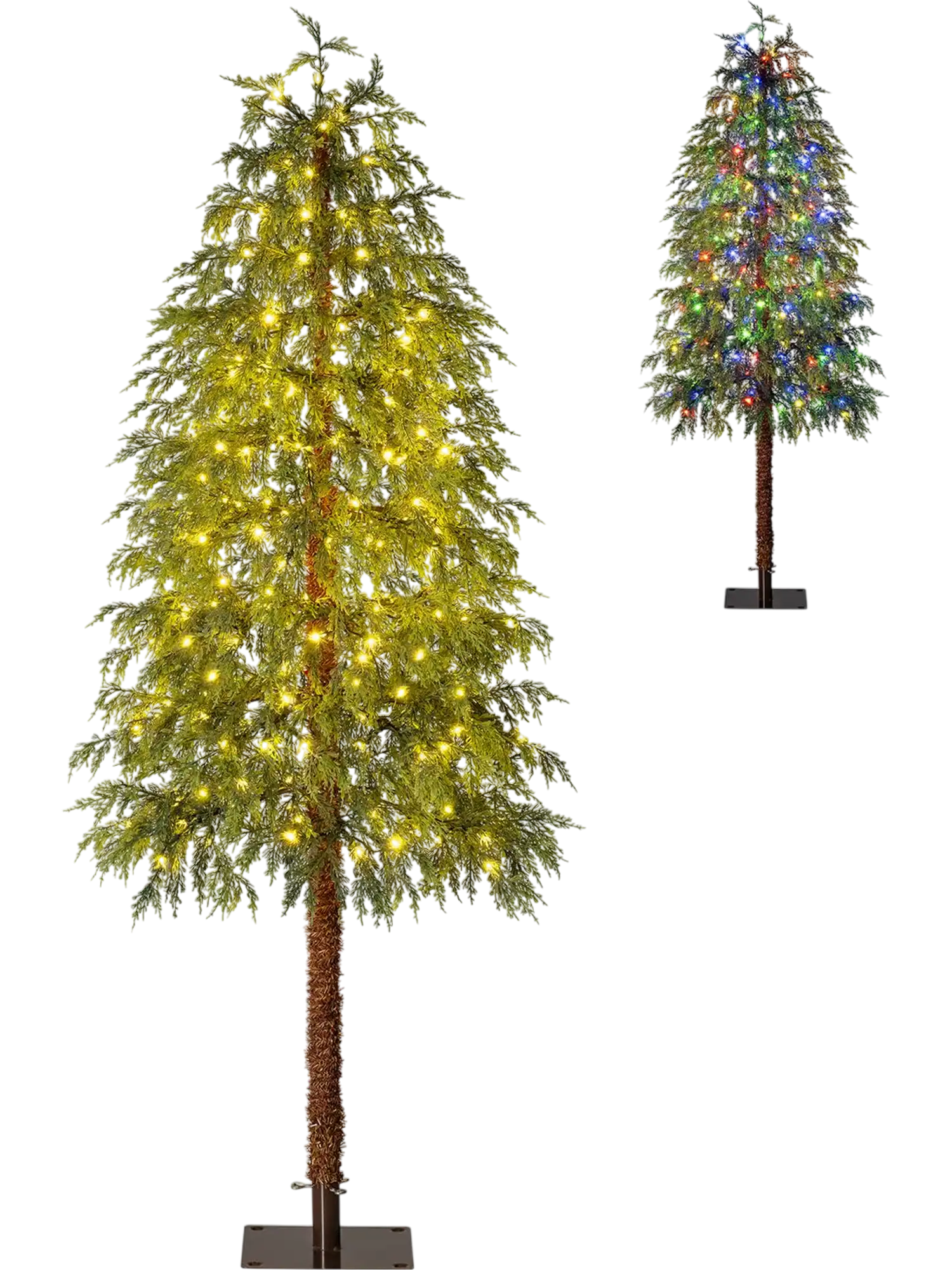 Costway Prelit Artificial Christmas Tree Warm White & Multicolor LED Lights 35939991 New