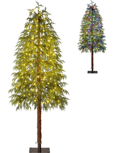 Costway Prelit Artificial Christmas Tree Warm White & Multicolor LED Lights 35939991 New