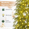 Realistic 6FT prelit cypress tree features 274 branch tips and 190 LED lights for festive indoor holiday decor.