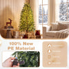 Prelit 6FT artificial Christmas tree features 274 realistic branches, warm white and multicolor LED lights for festive decor.