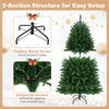 Premium 5 ft hinged artificial fir Christmas tree with LED lights, featuring a foldable base for easy setup and storage.