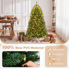 Premium 5 ft hinged artificial fir Christmas tree with LED lights, made from flame-retardant PVC for safe holiday decorating.