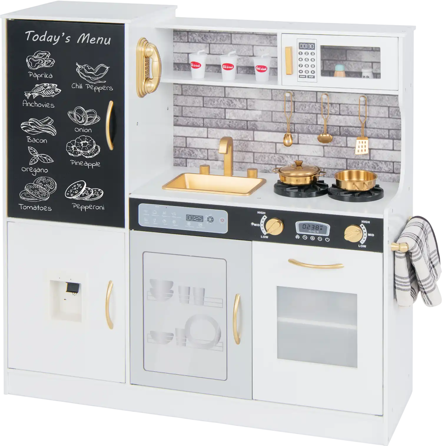 Costway Kids Pretend Play Kitchen w/ Utensils 74951382 New