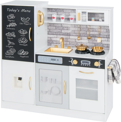 Costway Kids Pretend Play Kitchen w/ Utensils 74951382 New