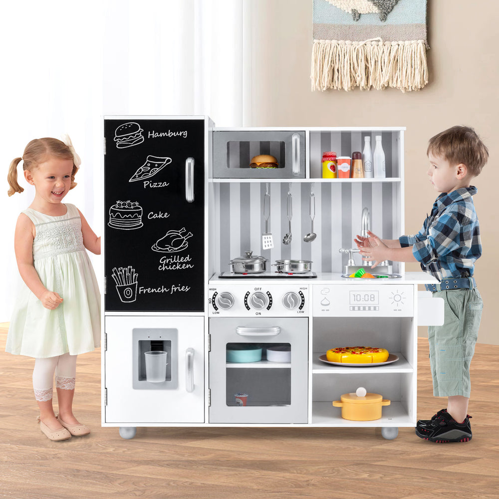 Pretend Play Kitchen for Kids with Real Sounds and Lights-Silver - Gallery View 1 of 10