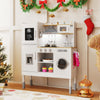 Pretend play kitchen toy set in white with range hood, sink, and accessories for kids aged 3+, perfect for imaginative.