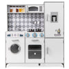 Pretend play kitchen for kids with stove, oven, washing machine, and realistic sounds, perfect for imaginative play.