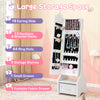 Kids princess vanity table set in pink with jewelry cabinet, mirror, and large storage for cosmetics and accessories.
