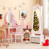 Kids Princess Vanity Table and Stool Set with Jewelry Cabinet and Mirror Drawer-White - Gallery View 1 of 9