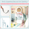 Kids 2-in-1 princess makeup table and chair set in white, featuring a removable mirror and anti-toppling device for.