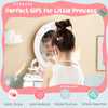 Kids 2-in-1 princess makeup table and chair set with removable mirror, featuring safe materials and stylish design for.