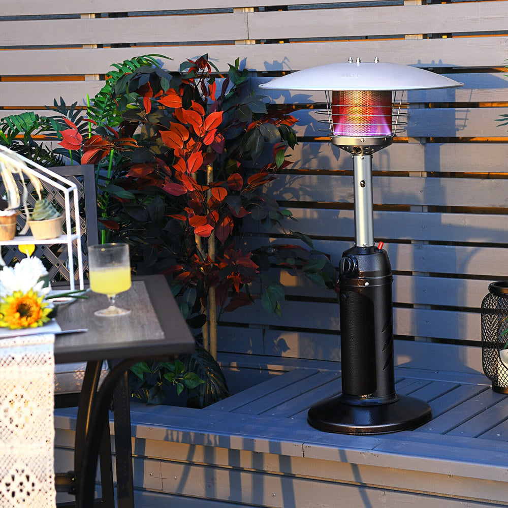 11,000 BTU Portable Tabletop Propane Patio Standing Heater-Black - Gallery View 1 of 11