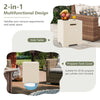 2-in-1 gas tank holder side table in premium terrazzo, ideal for outdoor use, with protective cover for propane tank.