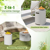 Propane tank cover table in high-quality terrazzo, featuring side handles and dual functionality for patio use.