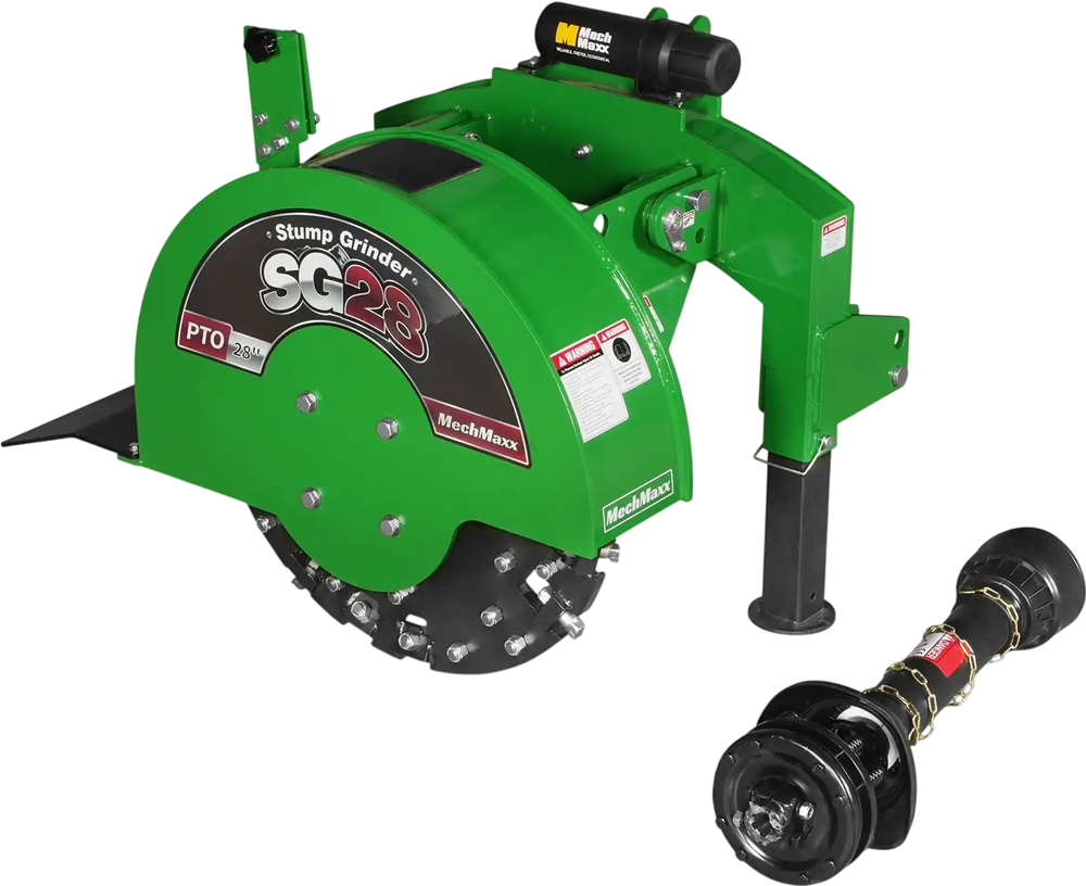 3-Point PTO Stump Grinder with 44 Carbide Teeth (PTO Shaft Included with Slip Clutch),  for 35-80HP Tractor,  SG28