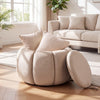 Pumpkin Ottoman with Hidden Storage and Removable Lid-Beige - Gallery View 1 of 10